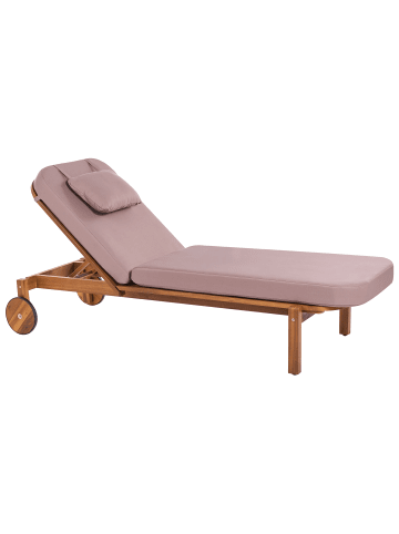 Beliani 2-tlg Gartenliege LATERZA  in Braun/Beige