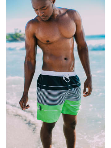 GUGGEN MOUNTAIN Badeshorts Herren – Badehose Bilddruck in Grün