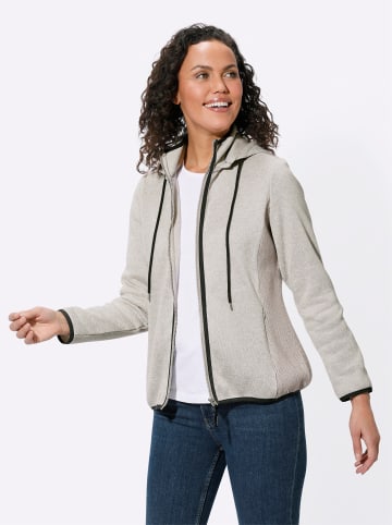 WITT WEIDEN Strickfleecejacke in hellgrau-meliert