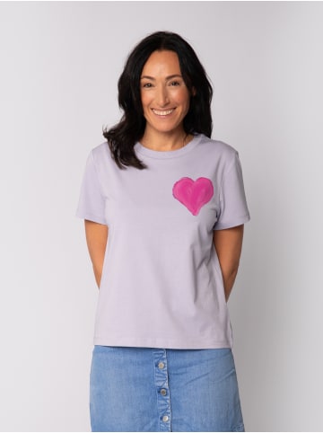 wat? Apparel T-Shirt Pink Heart in Lavender