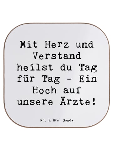 Mr. & Mrs. Panda Tassen Untersetzer Spruch Arzt Herz Verstand mi... in Weiß