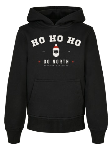 F4NT4STIC Basic Kids Hoodie Ho Ho Ho Santa Claus Weihnachten in schwarz