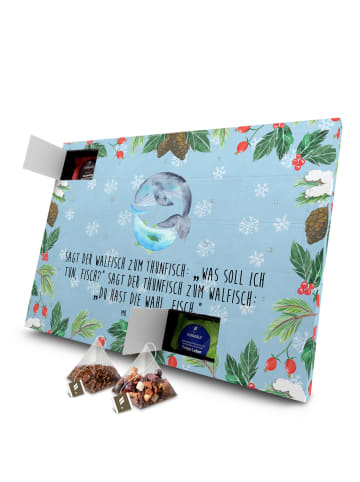 Mr. & Mrs. Panda Advents-Teekalender Walfisch Thunfisch mit Spruch in Eisblau