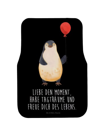 Mr. & Mrs. Panda Fahrer Autofußmatte Pinguin Luftballon mit Spruch in Schwarz