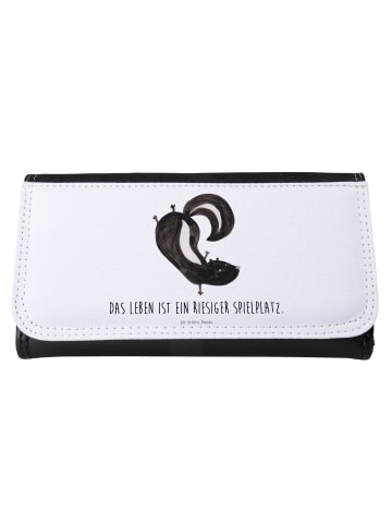 Mr. & Mrs. Panda Damen Portemonnaie Stinktier Handstand mit Spruch in Weiß