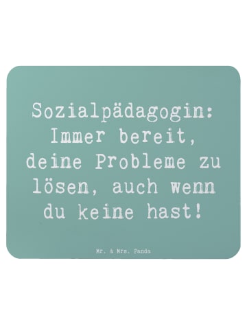 Mr. & Mrs. Panda Mousepad Spruch Sozialpädagogin Helferherz mit ... in Meeresbrise