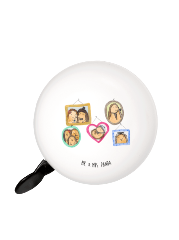 Mr. & Mrs. Panda Fahrrad-Klingel Igel Familie ohne Spruch in Weiß