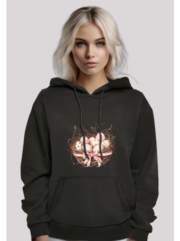 F4NT4STIC Hoodie Osterei Nest Korb Dekor in schwarz