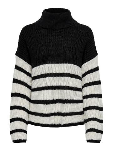 JACQUELINE de YONG Strickpullover Gestreift Rollkragen JDYJUSTY in Schwarz