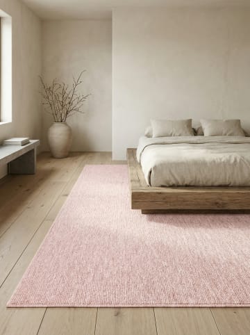 KADIMA DESIGN Teppich Kurzflor Waschbar Einfarbig AMMER Strapazierfähig OEKO-TEX in Rosa