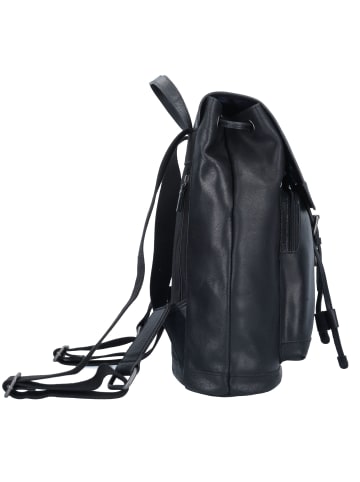 Leonhard Heyden Dakota Rucksack Leder 38 cm Laptopfach in schwarz