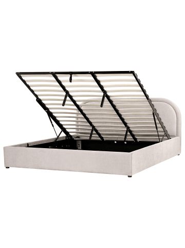 Beliani Doppelbett QUILLIEN in Beige/Grau - (W) 192 x (H) 91 x (L) 217 cm