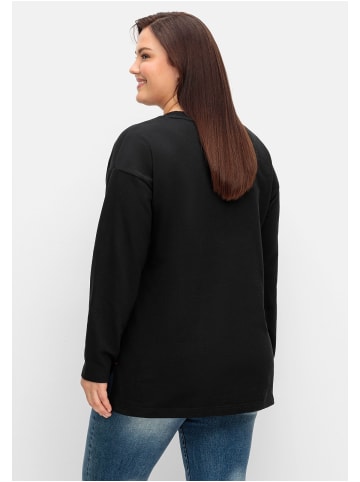 sheego Sweatshirt in schwarz