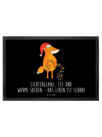 Mr. & Mrs. Panda Schmutzmatte Fuchs Weihnachten mit Spruch in Schwarz