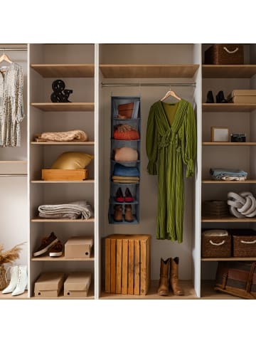 relaxdays Kleiderschrank Hängeregal in Grau - (B)30 x (H)131 x (T)30 cm