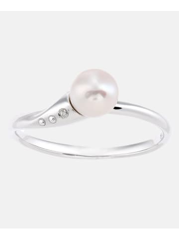 Diamant L'éternel Ring aus 375 Weißgold mit 0.01 Karat Diamant mit Perle