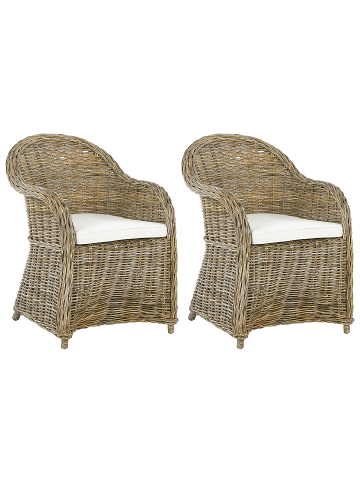 Beliani 2er-Set Sessel SUSUA in /Beige/Weiß