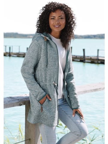 LASCANA Strickfleecejacke in petrol
