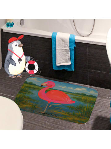 Mr. & Mrs. Panda Bad Fußmatte Flamingo Classic Design ohne Spruch in Weiß