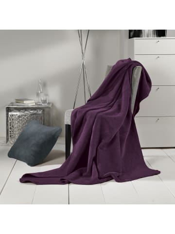 Erwin Müller Baumwolle Wohndecke 2er-Pack in aubergine