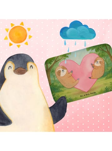 Mr. & Mrs. Panda Badvorleger Faultiere Herz Design ohne Spruch in Weiß