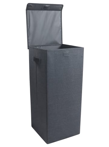 VCM  Wäschekorb Wäschebox Stoffbox mit Deckel Dreso L in Anthrazit