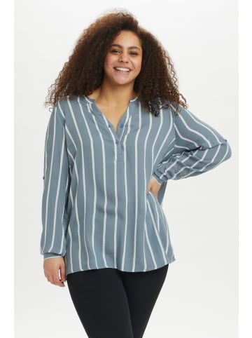 KAFFE curve Langarm-Bluse KCsida Regular fit in Blue Mirage/ Chalk Stripe