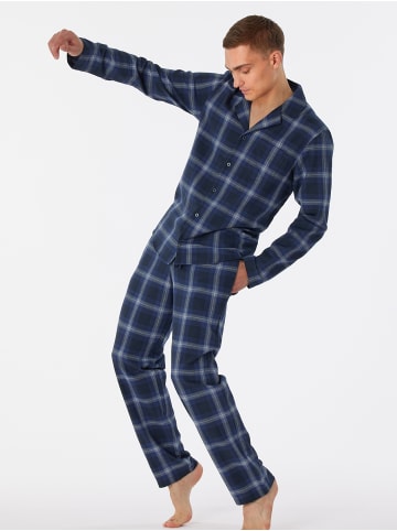 Schiesser Pyjama Warming Nightwear in Dunkelblau