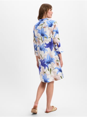 Franco Callegari Leinenkleid in blau ecru - 0044