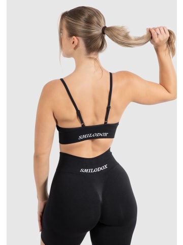 SMILODOX Sport BH Maria Solid Scrunch in Schwarz