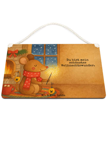 Mr. & Mrs. Panda Türschild Maus Weihnachten Design mit Spruch in Weiß