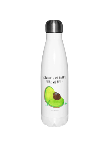 Mr. & Mrs. Panda Wasserflasche Avocado Schwangerschaft mit Spruch in Weiß