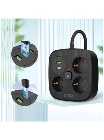 Tech Protect Tech Protect PCS3X4 Steckdosenleiste 3 Steckdosen 2xUSB-A