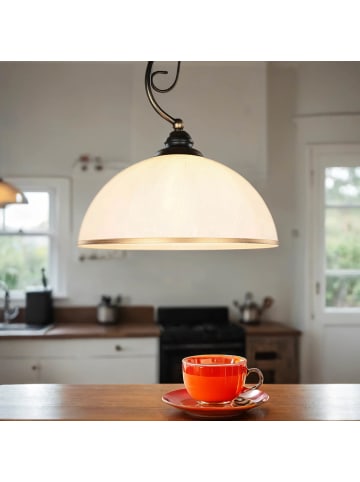 Licht-Erlebnisse Pendelleuchte (B)30 x (L)30 x (T)85 cm in Shabby Braun Antik Weiß GoldShabby Braun Antik Weiß Gold