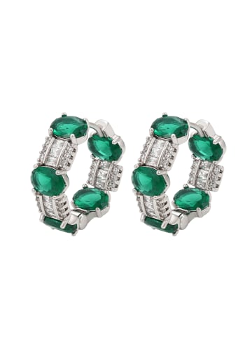 NAEMI Women Earrings in Silver Green