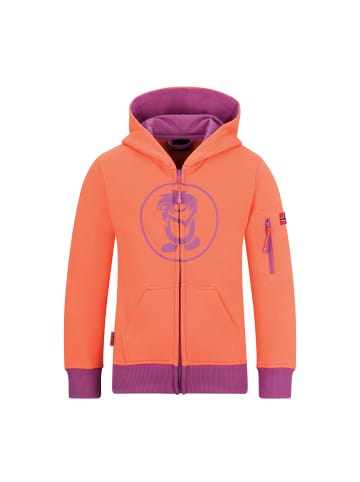 Trollkids Hoodie Pullover mit Kapuze "Sortland" in Papayaorange/ Malvenpink