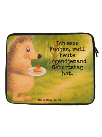 Mr. & Mrs. Panda Laptop Hülle Igel Kuchenstück Design mit Spruch in Weiß