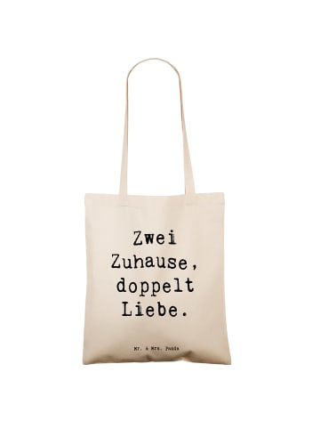 Mr. & Mrs. Panda Jutebeutel Spruch Trennung von den Eltern mit S... in Creme