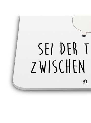Mr. & Mrs. Panda Bierdeckel Einhorn mit Spruch in Weiß
