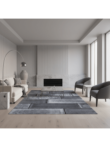 KADIMA DESIGN Teppich Kurzflor Waschbar Steine INN Strapazierfähig OEKO-TEX