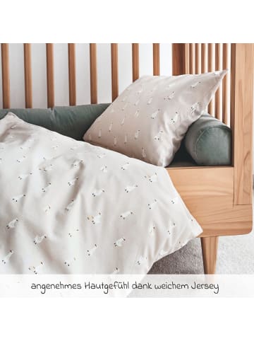 Julius Zöllner Bettwäsche-Set Jersey 80 x 80 / 35 x 40 in beige,white