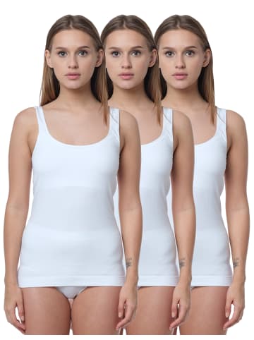 Yenita® Seamless Unterhemd - Top 3er Set, Mikrofaser in weiss