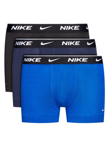 Nike Boxershorts Everyday Cotton Stretch Trunk Shorty 3P in Obsidian/Game Royal/Black