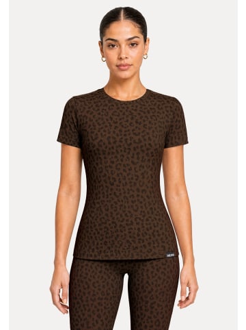 SMILODOX LEO T-Shirt Velvara in Braun Leo
