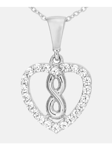 Diamant L'éternel Halskette mit Anhänger aus 375 Weißgold mit Zirkonia Herz-Design