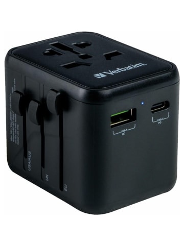 COFI 1453 Universal-Reiseadapter 180 Länder USB-Ladeanschlüsse in Schwarz