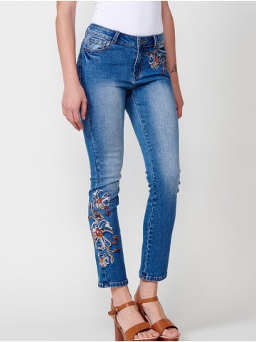 KOROSHI Slim-jeans lang in blau