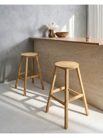 Beliani 2-tlg Barhocker ANCELLE in Braun