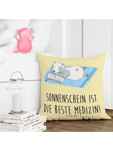 Mr. & Mrs. Panda zier kissen Sommer Sonnenschein mit Spruch in Gelb Pastell