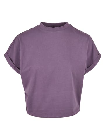 Urban Classics Urban Classics Damen Ladies Short Pigment Dye Cut On Sleeve Tee in duskviolet
